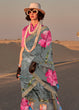 Load image into Gallery viewer, Gray Elegant Tussar Silk Blend Saree with Blouse Piece ClothsVilla