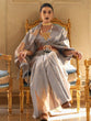 Load image into Gallery viewer, Gray Embroidered Banarasi Tissue Saree with Tassels ClothsVilla