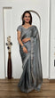Load image into Gallery viewer, Gray Exclusive Designer Rangoli Silk Saree with Sequins &amp; Stone Work Clothsvilla