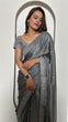 Load image into Gallery viewer, Gray Exclusive Designer Rangoli Silk Saree with Sequins &amp; Stone Work Clothsvilla