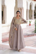 Load image into Gallery viewer, Gray Gold Crush Anarkali Gown ClothsVilla