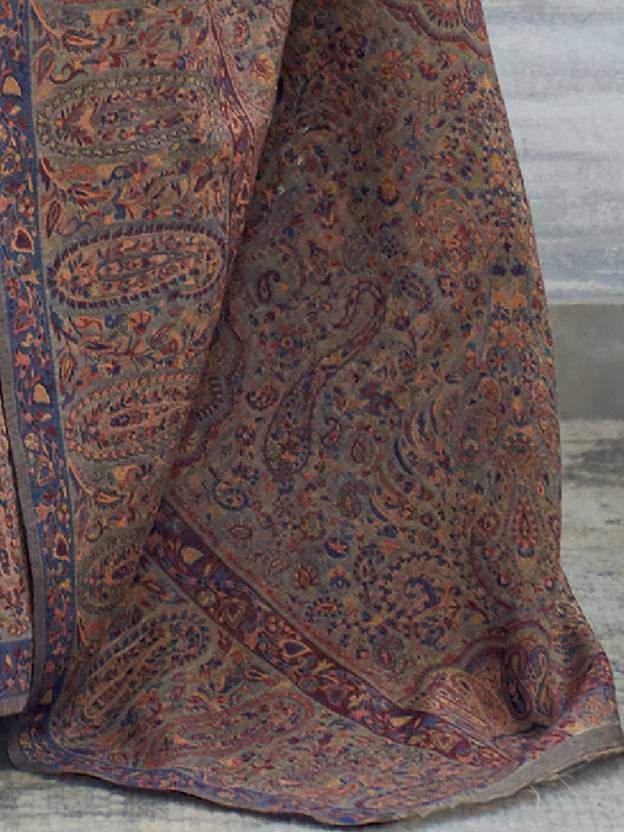 Gray Graceful Silk Saree with Unstitched Blouse Piece Elegant Ethnic Wear Secondary image