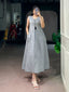 Gray Khadi Cotton A-Line Dress ClothsVilla