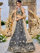 Load image into Gallery viewer, Gray Luxury Satin Silk Beads &amp; Sequin Embroidery Work Lehenga Choli with Dupatta – 4.2 Meter Grand Flair, Fully Stitched ClothsVilla