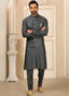 Gray Men's Roman Silk Kurta Pajama Set ClothsVilla
