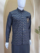 Load image into Gallery viewer, Gray Men's Roman Silk Kurta Pajama Set ClothsVilla