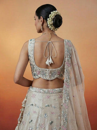 Organza Swarovski stones Embroidered Lehenga Choli with Dupatta Clothsvilla