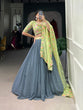 Load image into Gallery viewer, Gray &amp; Pista Soft Glam in Georgette Bridesmaid Lehenga with Sequins Elegance