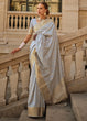 Load image into Gallery viewer, Gray Regal Banarasi Blended Silk Saree with Intricate Timeless Design &amp; Unstitched Blouse ClothsVilla