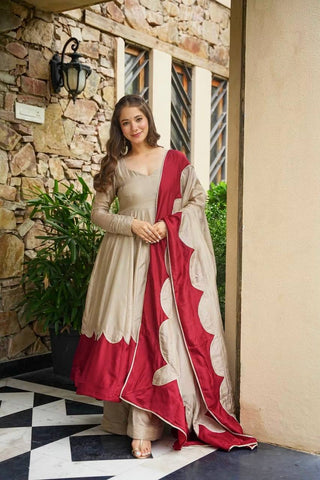 Gray Roman Silk Gown Palazzo Set ClothsVilla