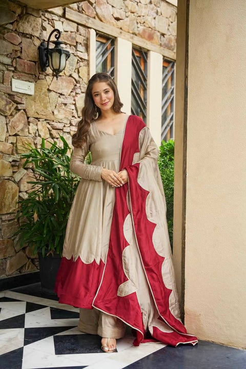 Gray Roman Silk Gown Palazzo Set ClothsVilla Main image