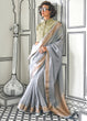 Load image into Gallery viewer, Gray Timeless Elegance Moss Chiffon Silk Saree – Grand &amp; Bestselling Design ClothsVilla
