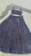 Load image into Gallery viewer, Gray Velvet Sequin Work Lehenga Set with Ruffle Organza Dupatta – Unstitched Blouse ClothsVilla