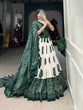 Load image into Gallery viewer, Green Artistry in Silk Tussar Lehenga Choli with Bandhej Print &amp; Gotta Patti Accents