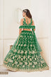 Load image into Gallery viewer, Green Butterfly Net Lehenga with White Cotton Thread Work and Sequence Embroidery Clothsvilla