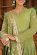 Load image into Gallery viewer, Green Captivating Unique Colored Faux Georgette Embroidered Gown with Sequined Dupatta ClothsVilla