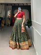 Load image into Gallery viewer, Green Color Ikkat Patola Co-ord Set Lehenga ClothsVilla