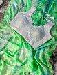 Load image into Gallery viewer, Green Color Kesar Organza Saree with Stunning Painted Prints &amp; Handcrafted Embellishments ClothsVilla