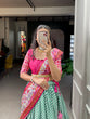 Load image into Gallery viewer, Green Color Leheriya Patola Print Chinon Lehenga Choli Clothsvilla