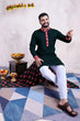 Load image into Gallery viewer, Green Color Men's Wear Embroidered Kurta with Dupatta Collection Clothsvilla