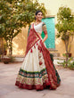 Load image into Gallery viewer, Green Color Patola Print Tussar Silk Lehenga Choli with Foil Detailing ClothsVilla