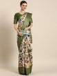 Load image into Gallery viewer, Green Color Printed With Zari Border Dola Silk Saree Clothsvilla