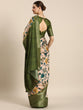 Load image into Gallery viewer, Green Color Printed With Zari Border Dola Silk Saree Clothsvilla