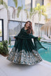 Load image into Gallery viewer, Green Crush Embroidered Anarkali Gown ClothsVilla