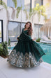 Load image into Gallery viewer, Green Crush Embroidered Anarkali Gown ClothsVilla