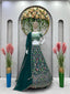 Green Designer Faux Georgette Semi-Stitched Lehenga Choli Set with Sequin Embroidery & Fancy Latkan Work ClothsVilla