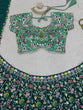 Load image into Gallery viewer, Green Designer Faux Georgette Semi-Stitched Lehenga Choli Set with Sequin Embroidery &amp; Fancy Latkan Work ClothsVilla