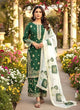Load image into Gallery viewer, Green Designer Pure Fendi Silk Heavy Embroidered Kurta Palazzo Set with 5 mm Sequins, Rivet Moti Work &amp; Digital Printed Tabby Silk Dupatta ClothsVilla.com