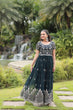 Load image into Gallery viewer, Green Designer Readymade Gown with Zari &amp; Sequins Embroidery ClothsVilla