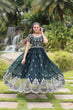 Load image into Gallery viewer, Green Designer Readymade Gown with Zari &amp; Sequins Embroidery ClothsVilla