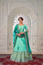 Emerald Green Designer Shibori Crepe Lehenga Choli Set ClothsVilla