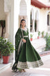 Load image into Gallery viewer, Green Designer Vichitra Silk Sequins Embroidered Gown with 3-Meter Flair &amp; Matching Dupatta – Fully Stitched Festive &amp; Wedding Wear ClothsVilla