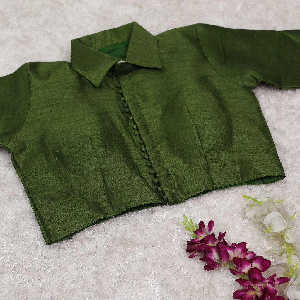 Green Effortless Elegance Banglori Blouse ClothsVilla