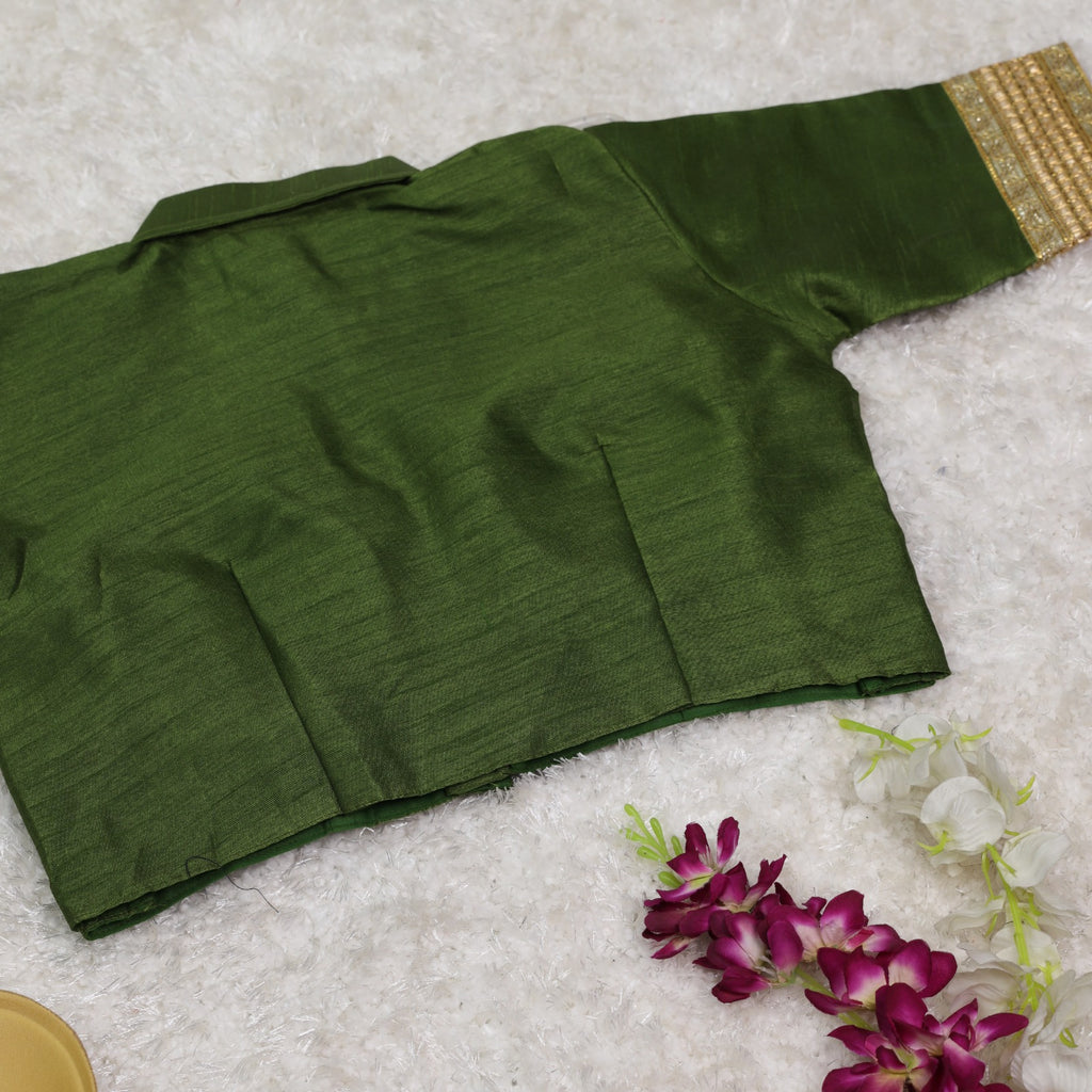 Green Effortless Elegance Banglori Blouse ClothsVilla