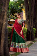 Load image into Gallery viewer, Green Elegant Aastha Silk Printed Lehenga Choli Set with Zari Weaving and Georgette Dupatta – Stitched Ensemble ClothsVilla