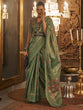 Load image into Gallery viewer, Green Elegant Banarasi Silk Blend Saree with Woven Design &amp; Tassel Detailing ClothsVilla