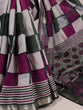 Load image into Gallery viewer, Green Elegant Chanderi Printed Saree with Temple Border &amp; Matching Blouse ClothsVilla