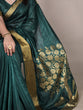 Load image into Gallery viewer, Green Elegant Raw Silk Saree with Zari Weaving Work ClothsVilla