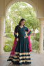 Green Elegant Rayon Gown with Dupatta ClothsVilla