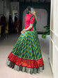Load image into Gallery viewer, Green Elegant Tasar Silk Lehenga with Leheriya Print &amp; Zari Work – Stitched Lehenga with Vichitra Silk Blouse ClothsVilla