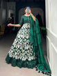 Load image into Gallery viewer, Green Elegant Tussar Silk Ready-to-Wear Gown with Dupatta
