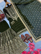 Load image into Gallery viewer, Green Embroidered Faux Georgette Plazzo Set with Sequins Work &amp; Lace Dupatta ClothsVilla