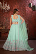 Load image into Gallery viewer, Exquisite Green Embroidered Fox Georgette Girlish Trendy Lehenga ClothsVilla
