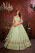 Load image into Gallery viewer, Green Embroidered Fox Georgette Lehenga Choli Set ClothsVilla
