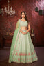 Green Embroidered Fox Georgette Lehenga Choli Set ClothsVilla