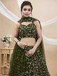 Load image into Gallery viewer, Green Embroidered Georgette Mehendi Wear Lehenga Choli ClothsVilla